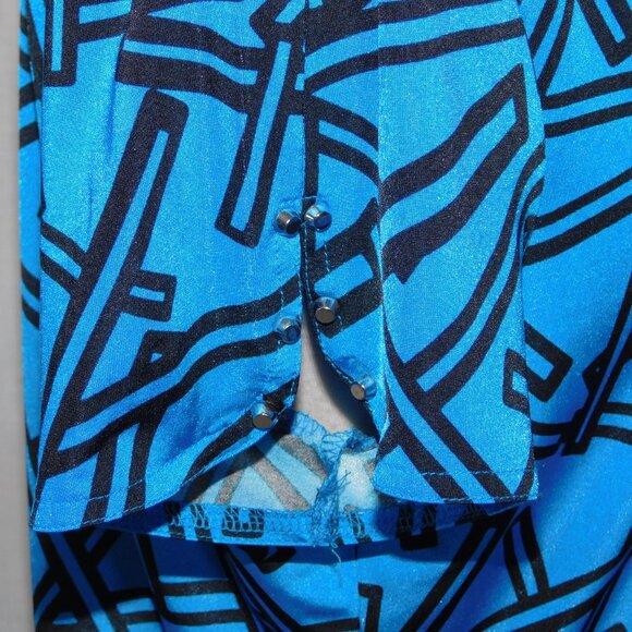 Jamie Sadock Womens L Blue Black Abstract 1/4 Zip Golf Polo Shirt - Picture 16 of 16